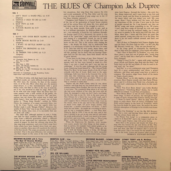 Champion Jack Dupree : The Blues Of (LP, Album, Mono)