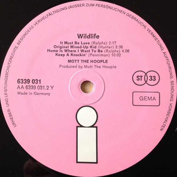 Mott The Hoople : Wildlife (LP, Album)