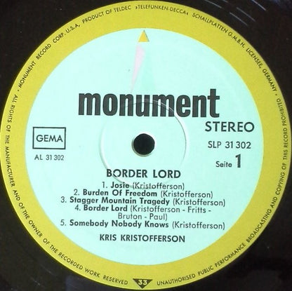 Kris Kristofferson : Border Lord (LP, Album, RP)