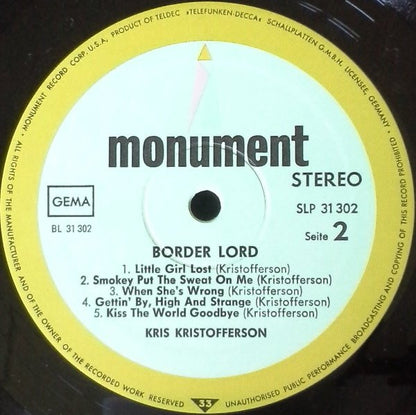 Kris Kristofferson : Border Lord (LP, Album, RP)