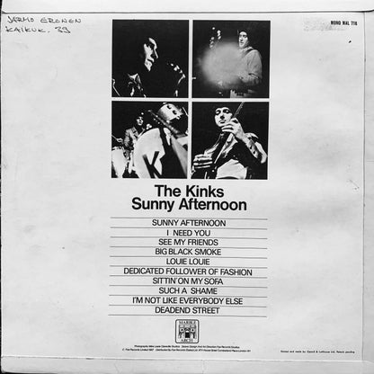 The Kinks : Sunny Afternoon (LP, Comp)