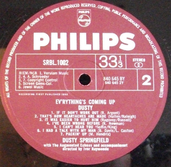 Dusty Springfield : Ev'rything's Coming Up Dusty (LP, Album, Gat)