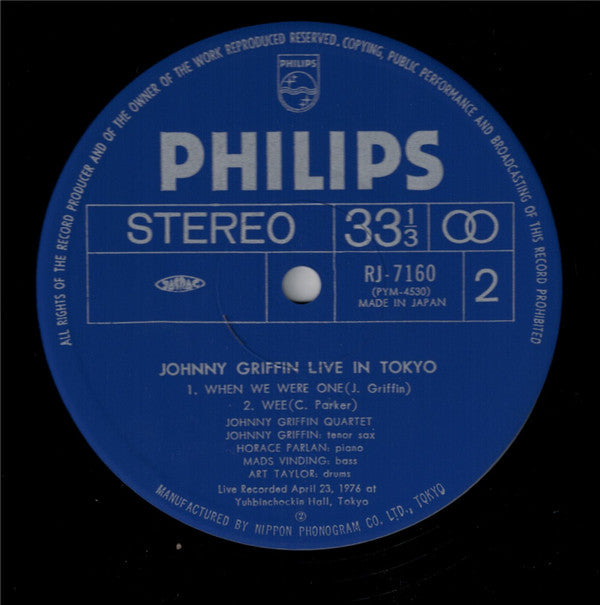 Johnny Griffin : Live In Tokyo (LP)