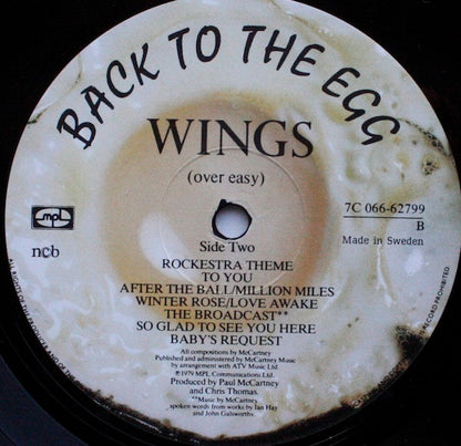 Wings (2) : Back To The Egg (LP, Album)