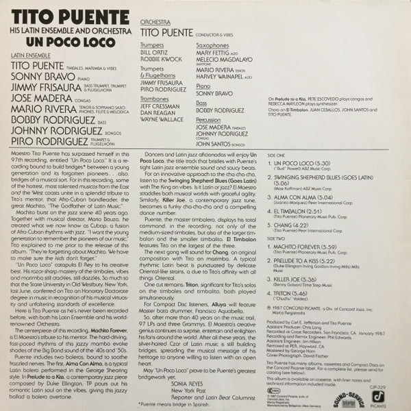 Tito Puente & His Latin Ensemble And Tito Puente And His Orchestra : Un Poco Loco (LP, Album)