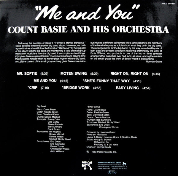 Count Basie Orchestra : Me And You (LP, Album)