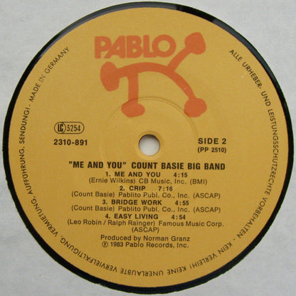 Count Basie Orchestra : Me And You (LP, Album)