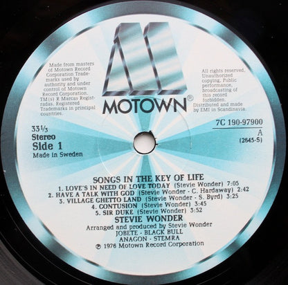 Stevie Wonder : Songs In The Key Of Life (2xLP, Album + 7", Bon)