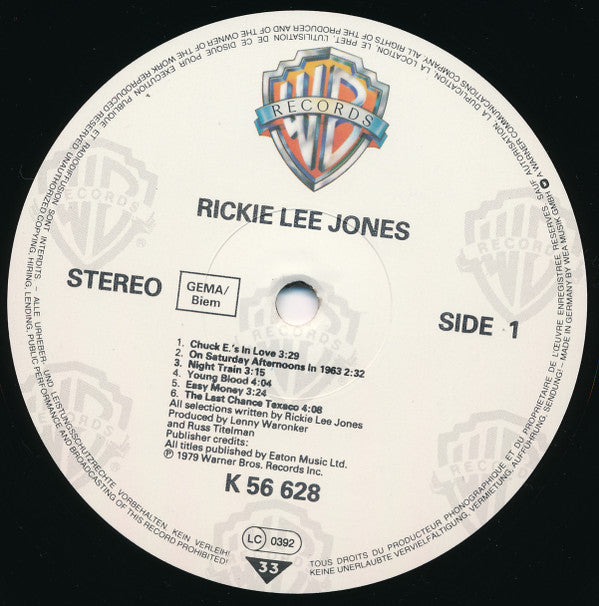 Rickie Lee Jones : Rickie Lee Jones (LP, Album, RE)