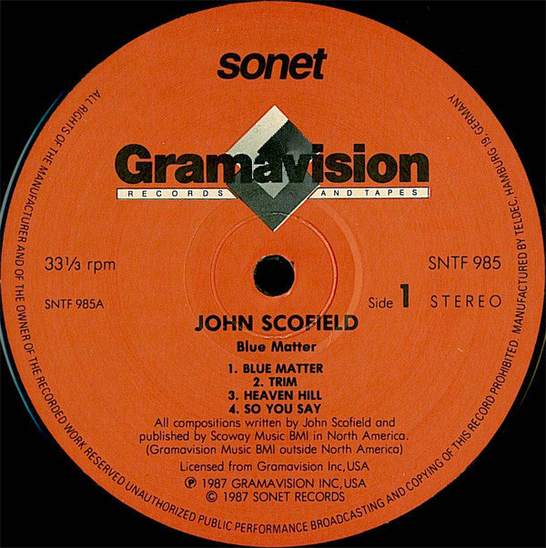 John Scofield : Blue Matter (LP, Album)