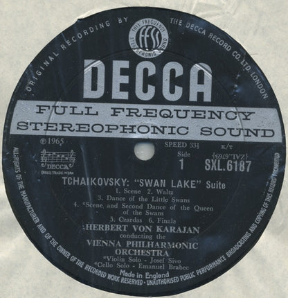 Pyotr Ilyich Tchaikovsky, Herbert Von Karajan : Wiener Philharmoniker : Swan Lake & Sleeping Beauty Suites (LP)