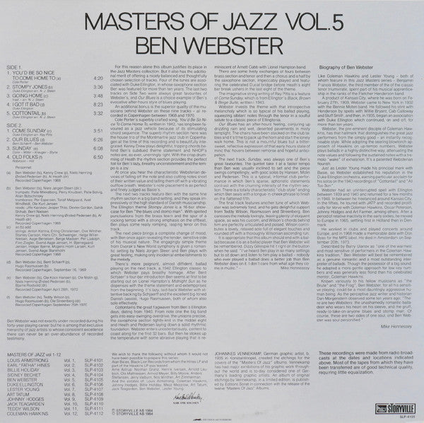 Ben Webster : Master Of Jazz (LP, Album)