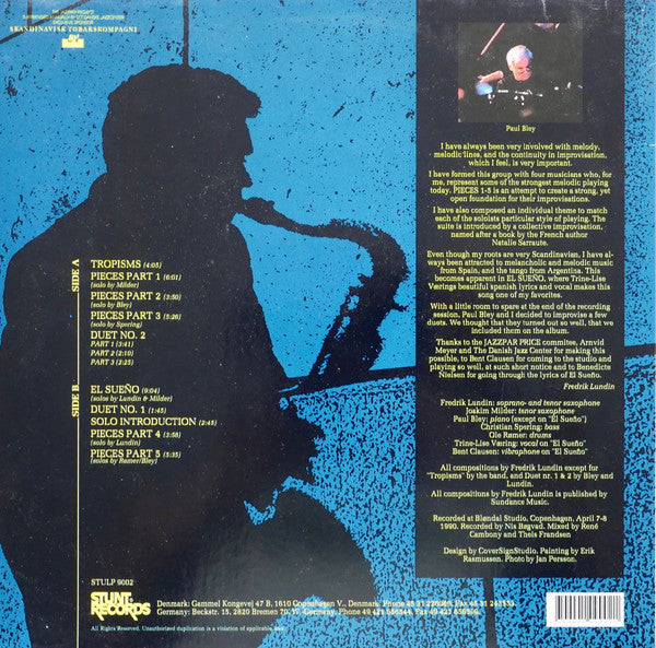 Fredrik Lundin Quintet Feat. Paul Bley : Pieces Of... (LP, Album)