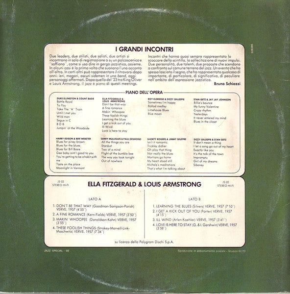 Ella Fitzgerald & Louis Armstrong : Ella Fitzgerald & Louis Armstrong (LP, Album, Comp, Mono)