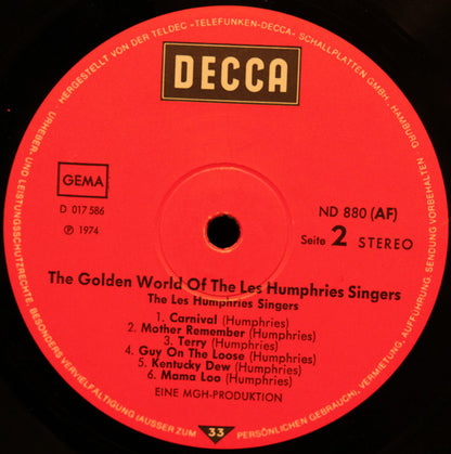 Les Humphries Singers : The Golden World Of The Les Humphries Singers (LP, Comp)