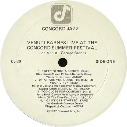 Joe Venuti, George Barnes : Live At The Concord Summer Festival (LP, Album)