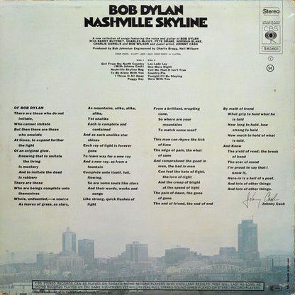 Bob Dylan : Nashville Skyline (LP, Album, RE)