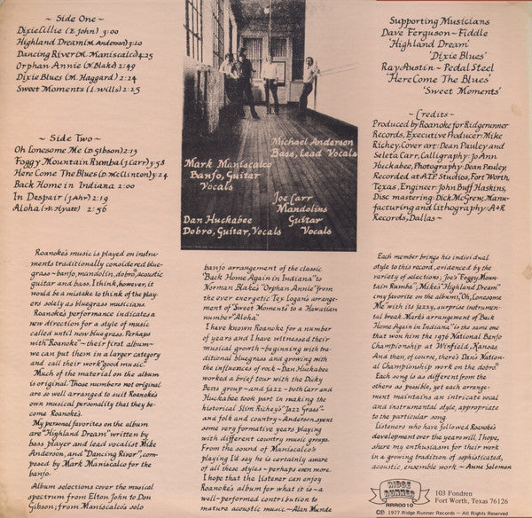 Roanoke (2) : Roanoke (LP, Album)