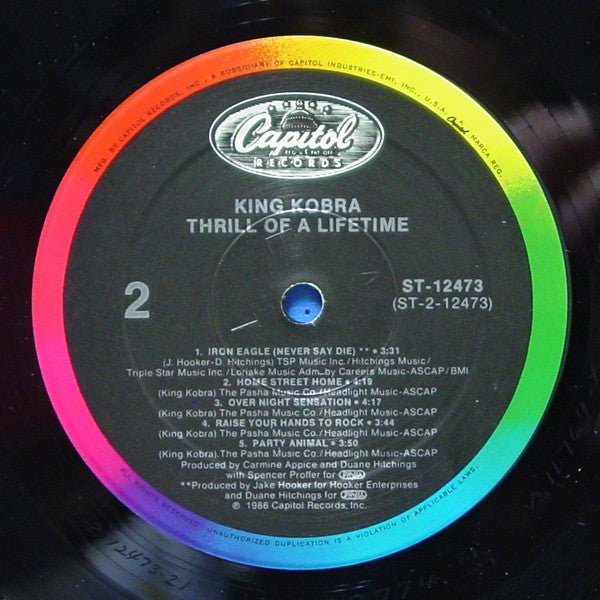 King Kobra (4) : Thrill Of A Lifetime (LP, Album, Spe)