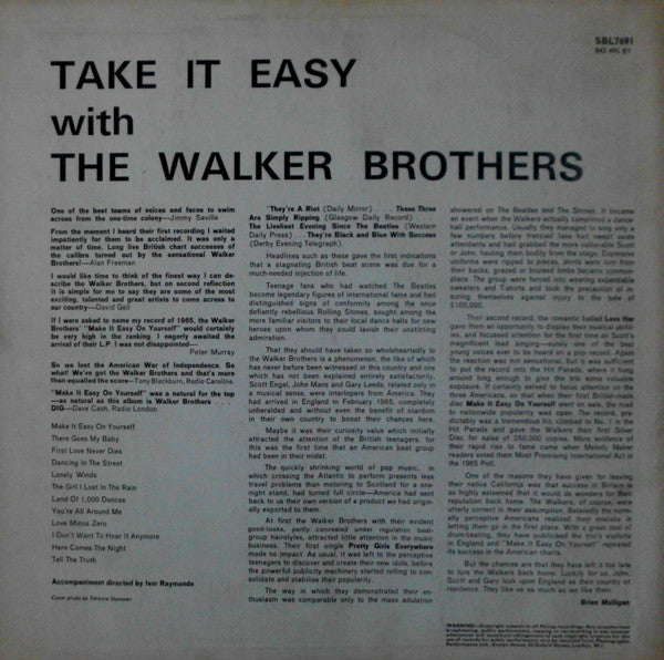 The Walker Brothers : Take It Easy With The Walker Brothers (LP, Album)