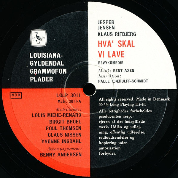 Jesper Jensen og Klaus Rifbjerg : Hva' Skal Vi Lave (10", Album)