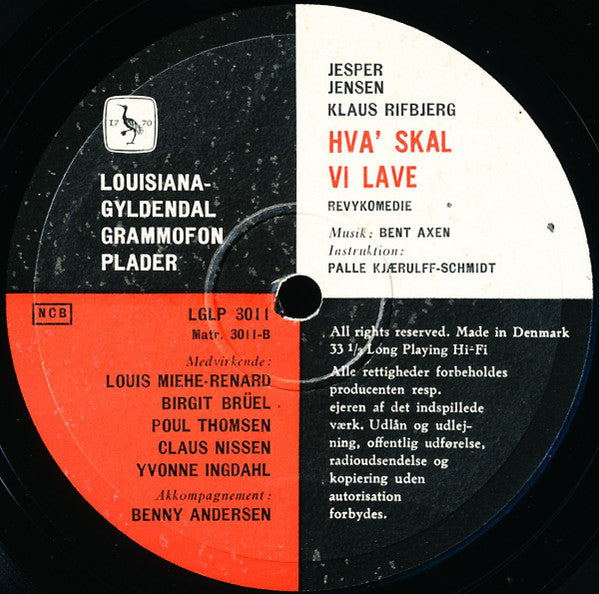 Jesper Jensen og Klaus Rifbjerg : Hva' Skal Vi Lave (10", Album)