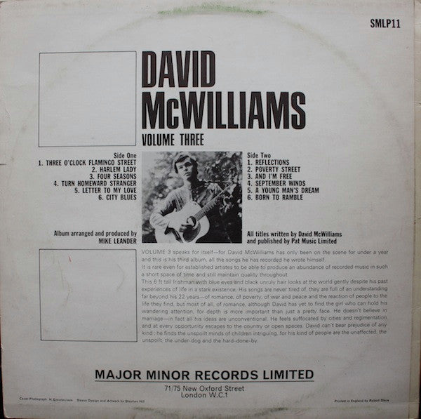 David McWilliams : David McWilliams Vol. 3 (LP, Album)