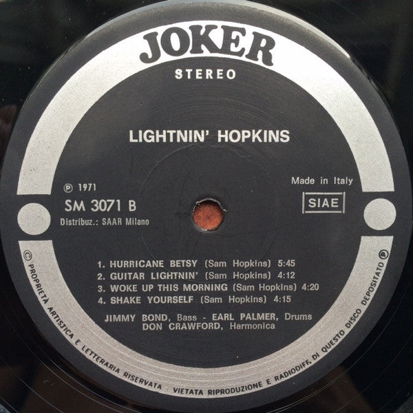 Lightnin' Hopkins : Il Blues (LP, Album, RE)