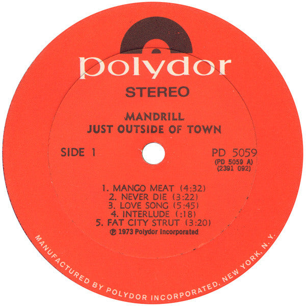 Mandrill : Just Outside Of Town (LP, Album, All)