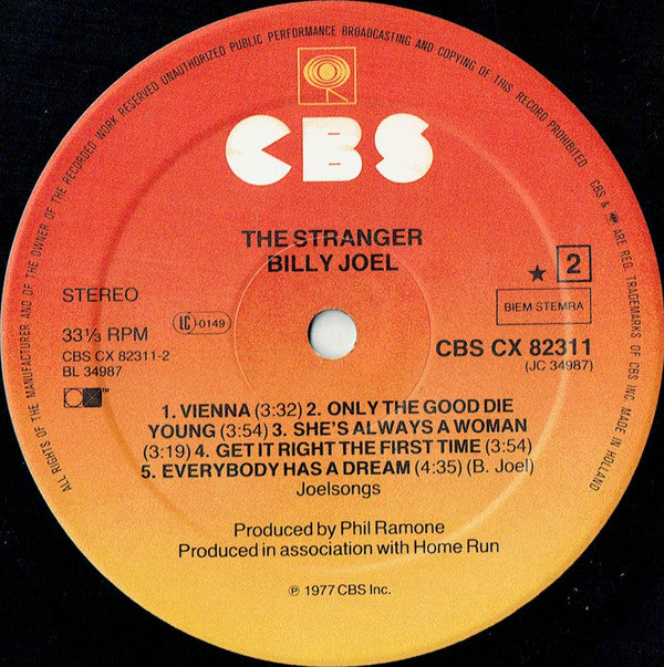Billy Joel : The Stranger (LP, Album, RE, CX )