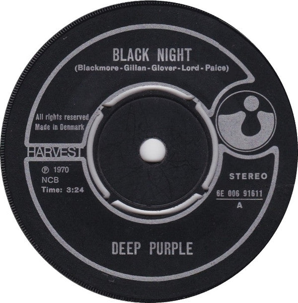 Deep Purple : Black Night / Living Wreck (7", Single)