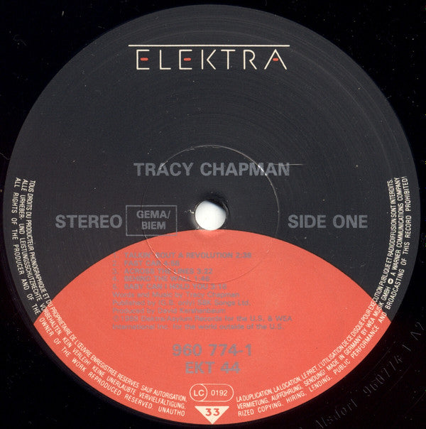 Tracy Chapman : Tracy Chapman (LP, Album, Mat)