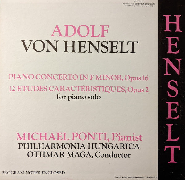 Adolph von Henselt : Henselt (LP, Album)