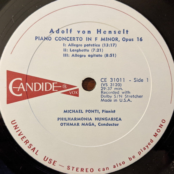 Adolph von Henselt : Henselt (LP, Album)