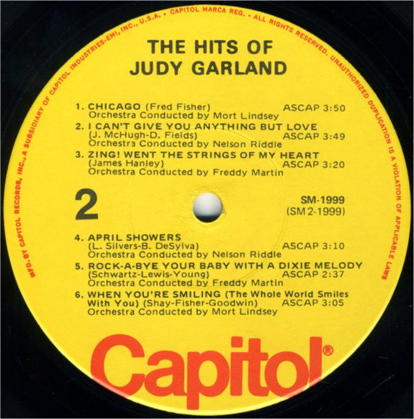 Judy Garland : The Hits Of Judy Garland (LP, Comp, Mono)