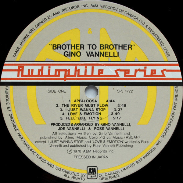 Gino Vannelli : Brother To Brother (LP, Album, RE, RM, Hal)