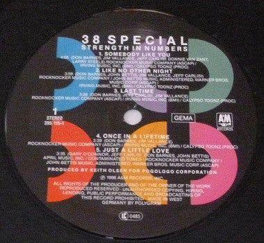 38 Special (2) : Strength In Numbers (LP, Album, Die)