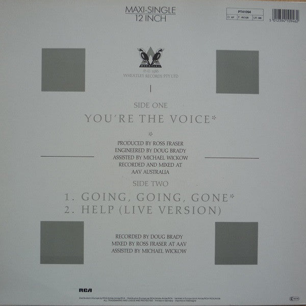 John Farnham : You're The Voice (12", Maxi)