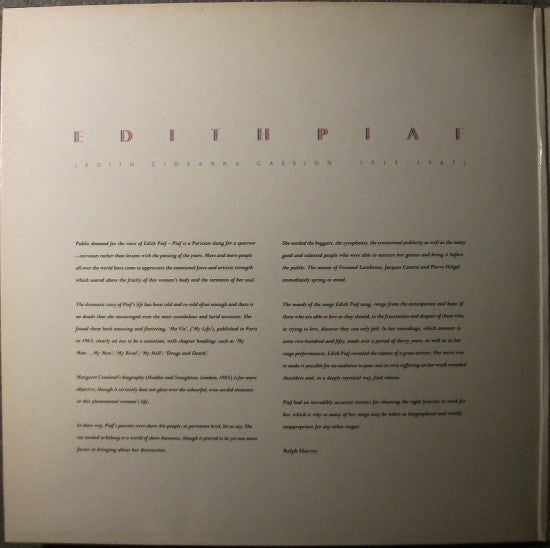 Edith Piaf : Heart And Soul (LP, Comp, Gat)
