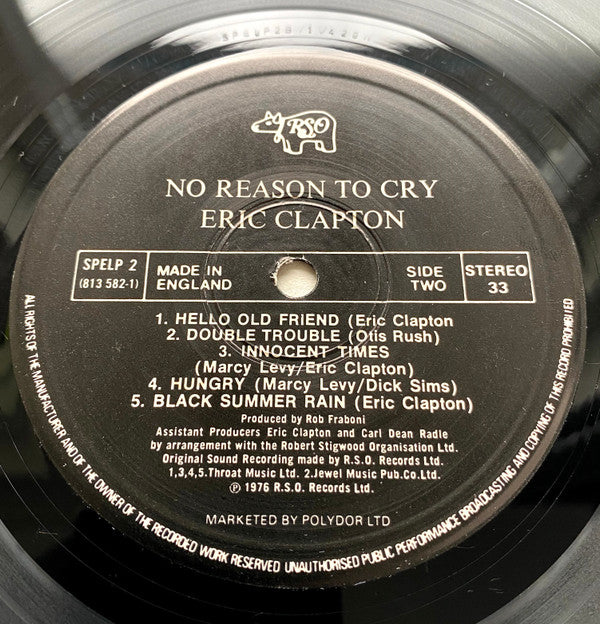 Eric Clapton : No Reason To Cry (LP, Album, RE)