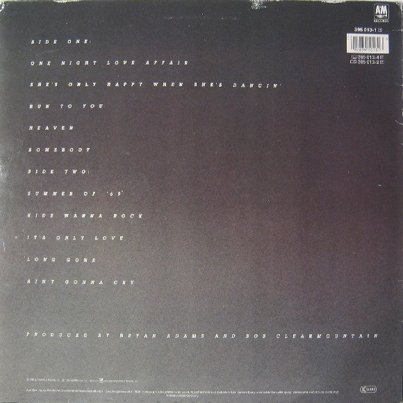 Bryan Adams : Reckless (LP, Album, RE)