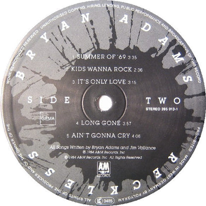 Bryan Adams : Reckless (LP, Album, RE)