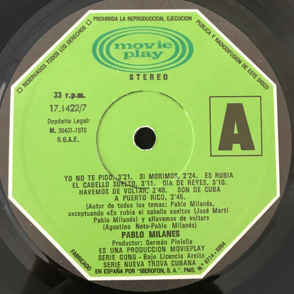 Pablo Milanés : Pablo Milanés (LP, Album)