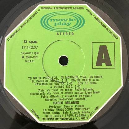 Pablo Milanés : Pablo Milanés (LP, Album)