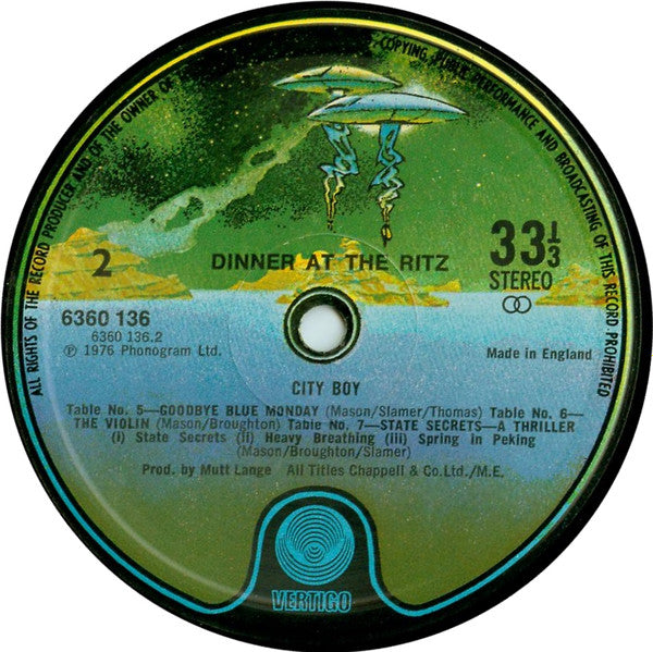 City Boy : Dinner At The Ritz (LP, Album)