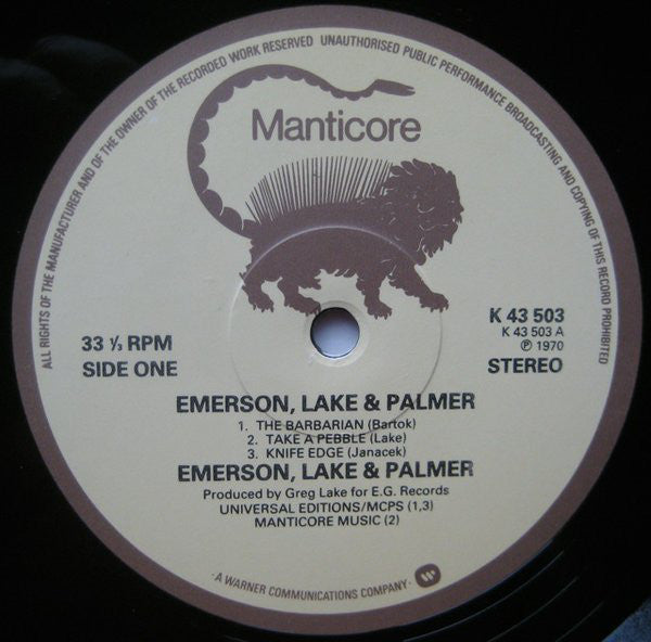 Emerson, Lake & Palmer : Emerson, Lake & Palmer (LP, Album, RE)