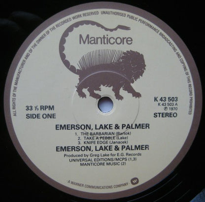 Emerson, Lake & Palmer : Emerson, Lake & Palmer (LP, Album, RE)