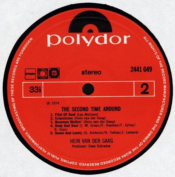 Hein van der Gaag : The Second Time Around (LP, Album)