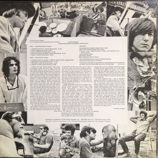 Mike Bloomfield / Al Kooper / Stephen Stills : Super Session (LP, Album, RE)