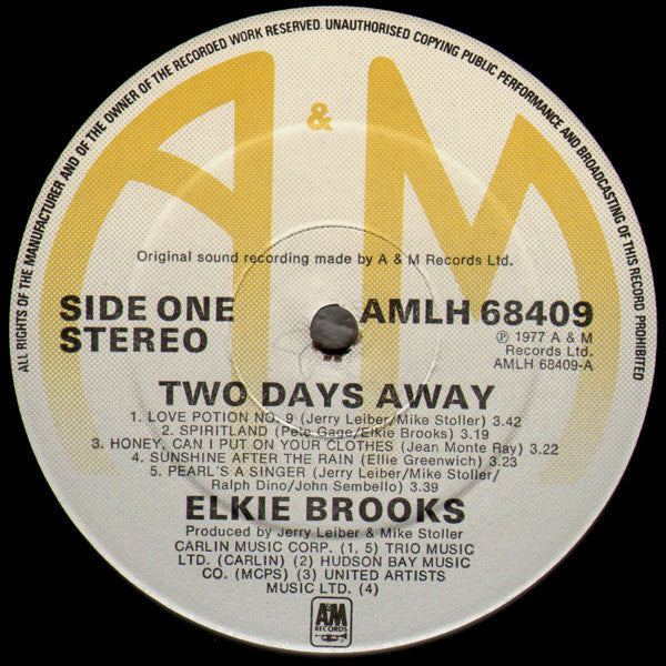 Elkie Brooks : Two Days Away (LP, Album)